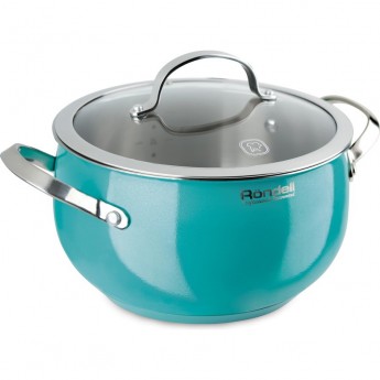 Кастрюля с крышкой RONDELL TURQUOISE 18 см, 2,8 л Кастрюля с крышкой RONDELL TURQUOISE 18 см, 2,8 л